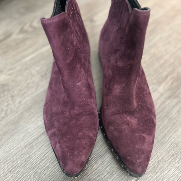 REBECCA MINKOFF Gorgeous eggplant Suede Slip on Booties - Picture 3 of 5